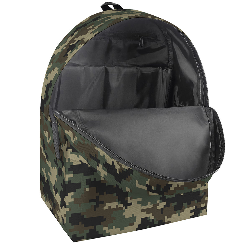 Army Green Digital Camo Pattern Print Backpack