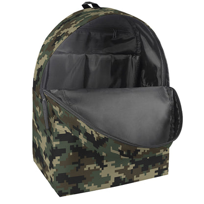 Army Green Digital Camo Pattern Print Backpack