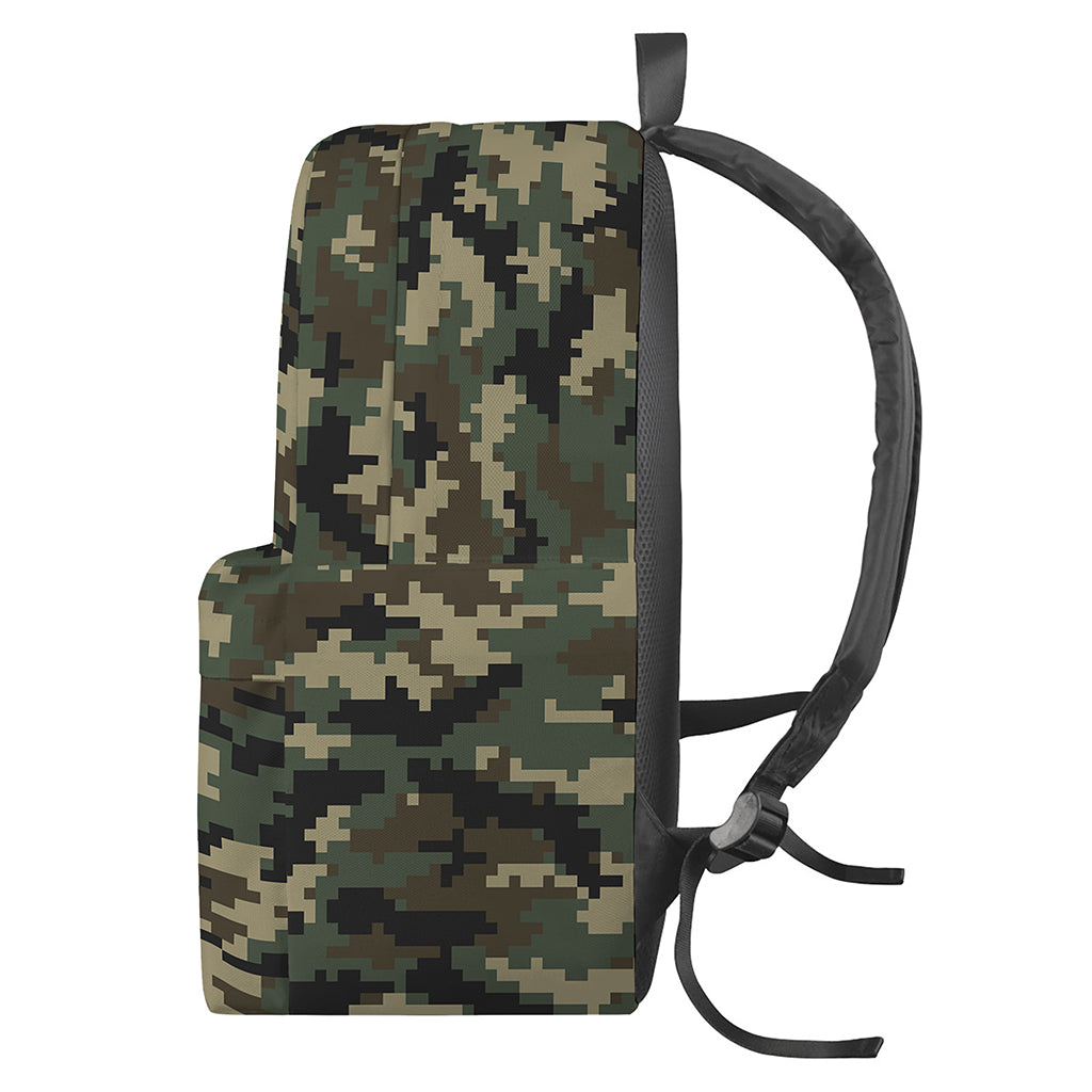 Army Green Digital Camo Pattern Print Backpack
