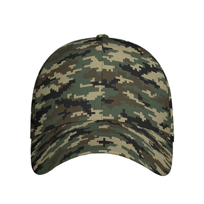 Army Green Digital Camo Pattern Print Baseball Cap