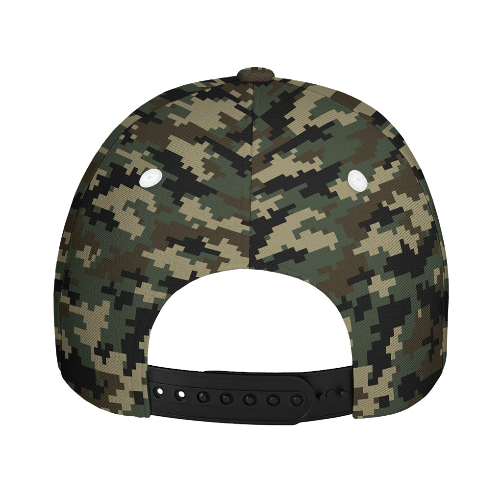 Army Green Digital Camo Pattern Print Baseball Cap