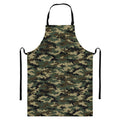 Army Green Digital Camo Pattern Print Bib Apron With Pocket