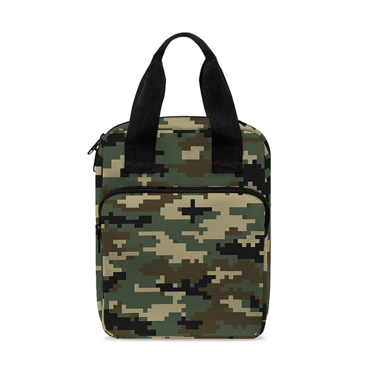 Army Green Digital Camo Pattern Print Bible Tote Bag