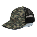 Army Green Digital Camo Pattern Print Black Mesh Trucker Cap