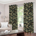 Army Green Digital Camo Pattern Print Blackout Grommet Curtains