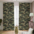 Army Green Digital Camo Pattern Print Dimout Pencil Pleat Curtains