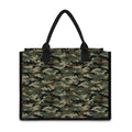 Army Green Digital Camo Pattern Print Canvas Tote Bag