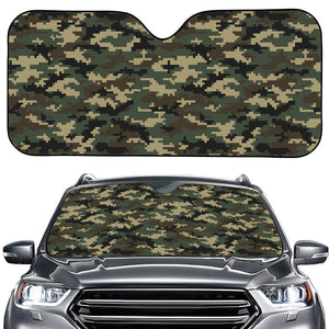 Army Green Digital Camo Pattern Print Car Windshield Sun Shade