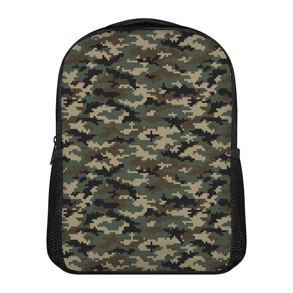 Army Green Digital Camo Pattern Print Casual Backpack