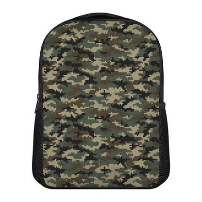 Army Green Digital Camo Pattern Print Casual Backpack