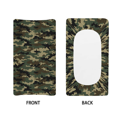 Army Green Digital Camo Pattern Print Changing Pad Cover