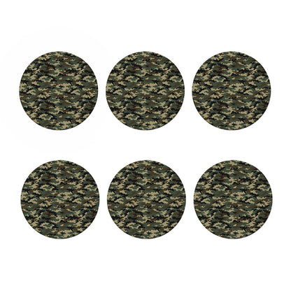 Army Green Digital Camo Pattern Print Coaster Set