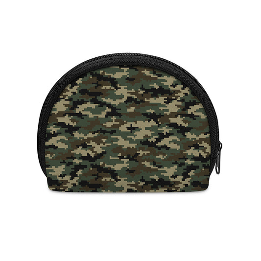 Army Green Digital Camo Pattern Print Coin Purse