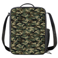 Army Green Digital Camo Pattern Print Crossbody Lunch Bag