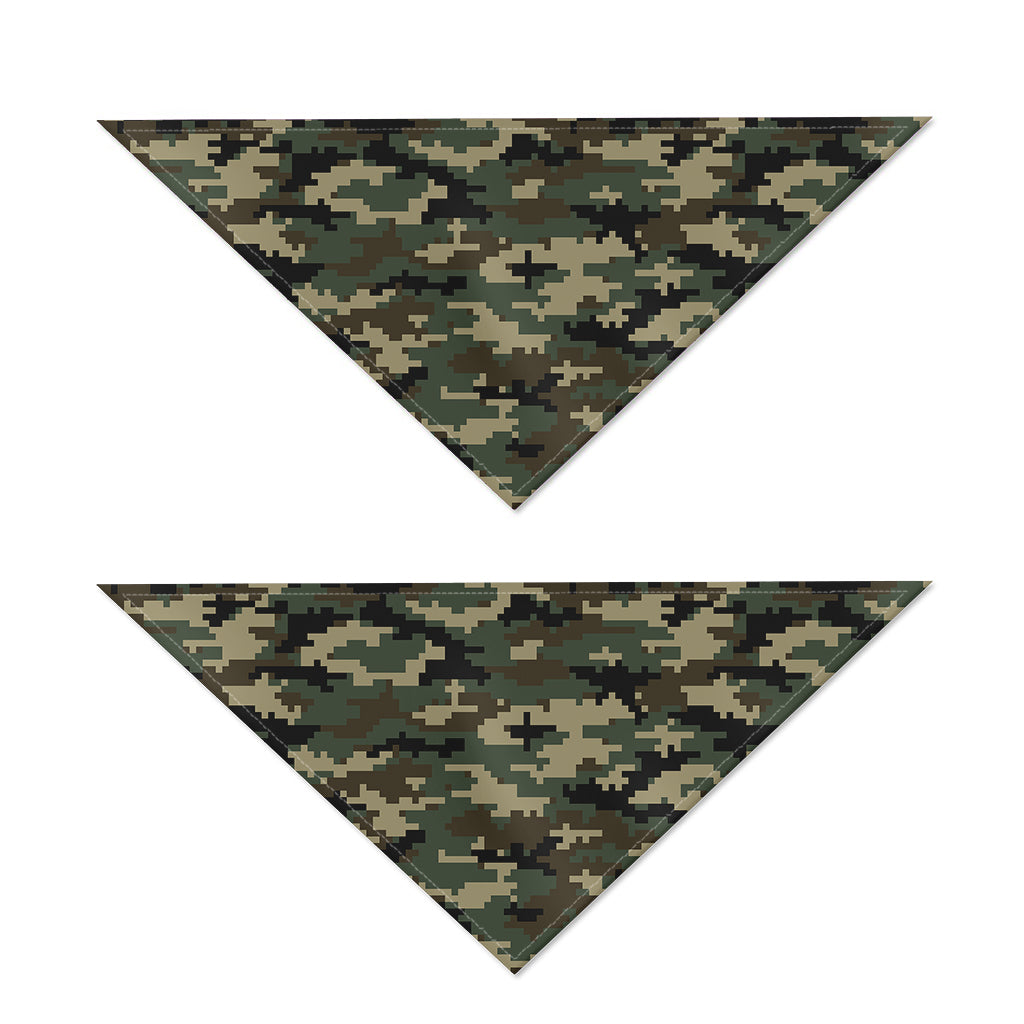 Army Green Digital Camo Pattern Print Dog Bandana