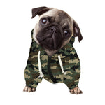 Army Green Digital Camo Pattern Print Dog Zip Up Hoodie