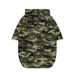 Army Green Digital Camo Pattern Print Dog Zip Up Hoodie