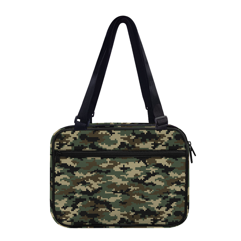 Army Green Digital Camo Pattern Print Double Strap Bible Bag