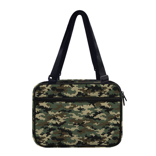 Army Green Digital Camo Pattern Print Double Strap Bible Bag