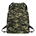 Army Green Digital Camo Pattern Print Drawstring Backpack
