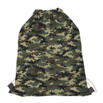 Army Green Digital Camo Pattern Print Drawstring Bag