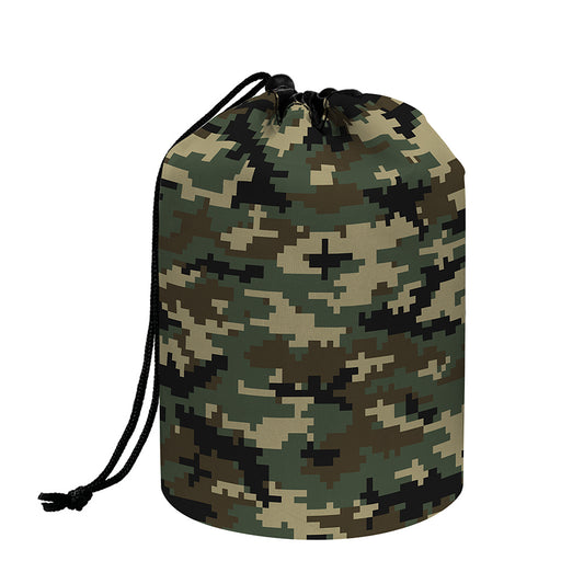 Army Green Digital Camo Pattern Print Drawstring Makeup Bag