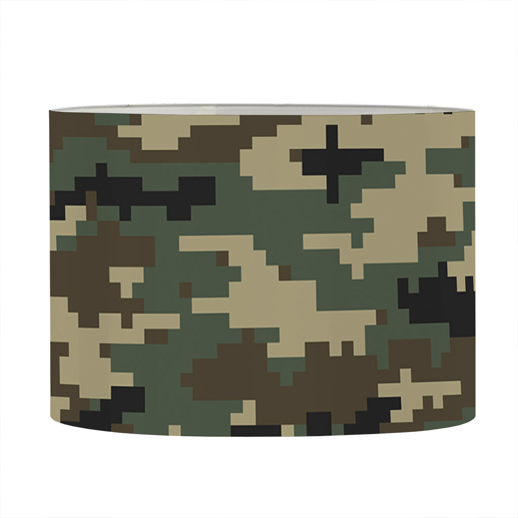 Army Green Digital Camo Pattern Print Drum Lamp Shade