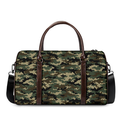 Army Green Digital Camo Pattern Print Duffle Bag