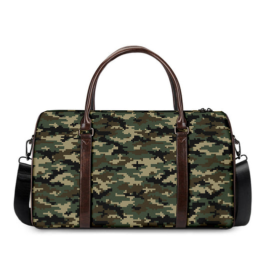 Army Green Digital Camo Pattern Print Duffle Bag