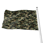 Army Green Digital Camo Pattern Print Flag