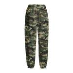 Army Green Digital Camo Pattern Print Fleece Lined Knit Pants