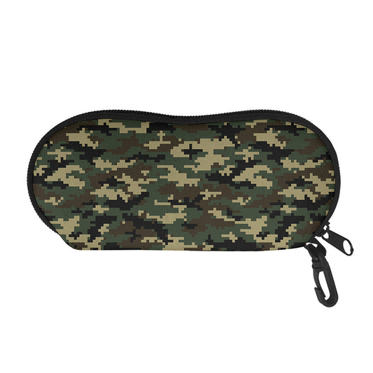 Army Green Digital Camo Pattern Print Glasses Case