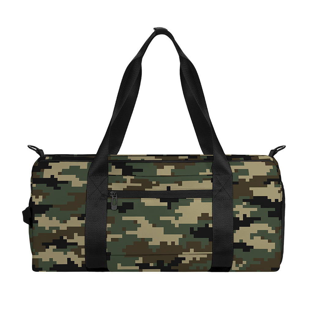 Army Green Digital Camo Pattern Print Gym Bag