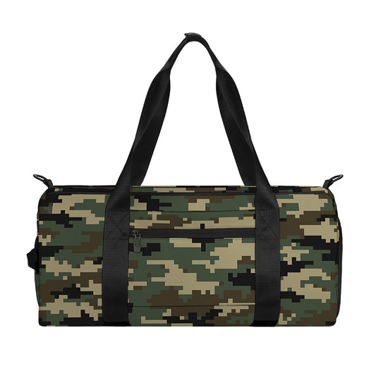 Army Green Digital Camo Pattern Print Gym Bag