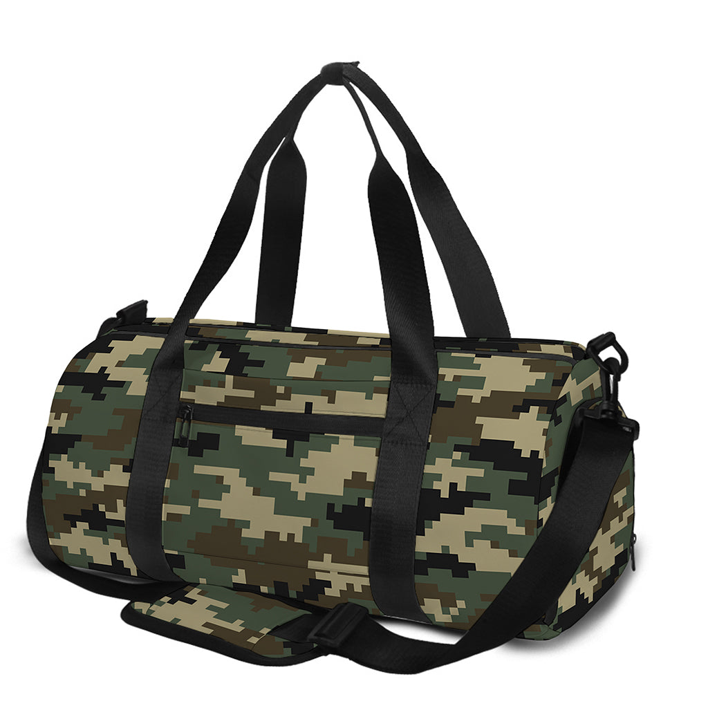 Army Green Digital Camo Pattern Print Gym Bag