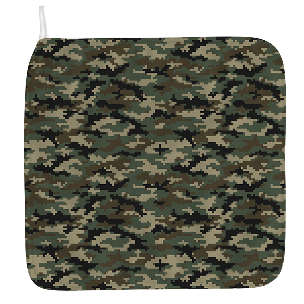 Army Green Digital Camo Pattern Print Hand Towel