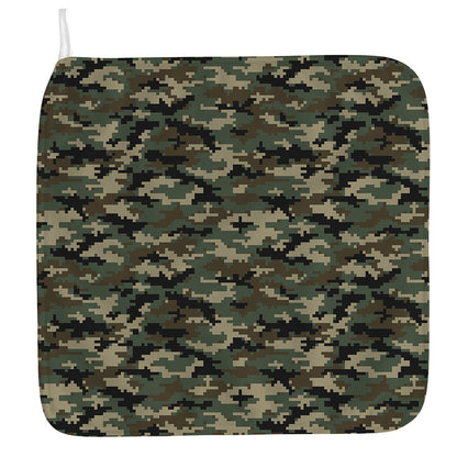 Army Green Digital Camo Pattern Print Hand Towel