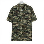 Army Green Digital Camo Pattern Print Hawaiian Shirt