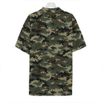 Army Green Digital Camo Pattern Print Hawaiian Shirt