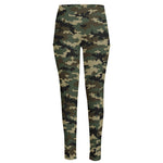 Army Green Digital Camo Pattern Print High-Waisted Pocket Leggings