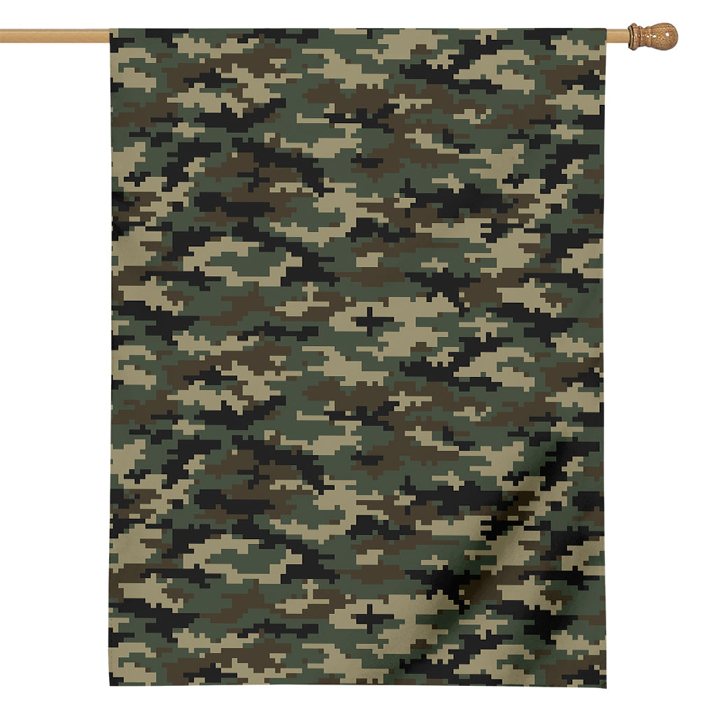 Army Green Digital Camo Pattern Print House Flag