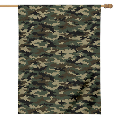 Army Green Digital Camo Pattern Print House Flag