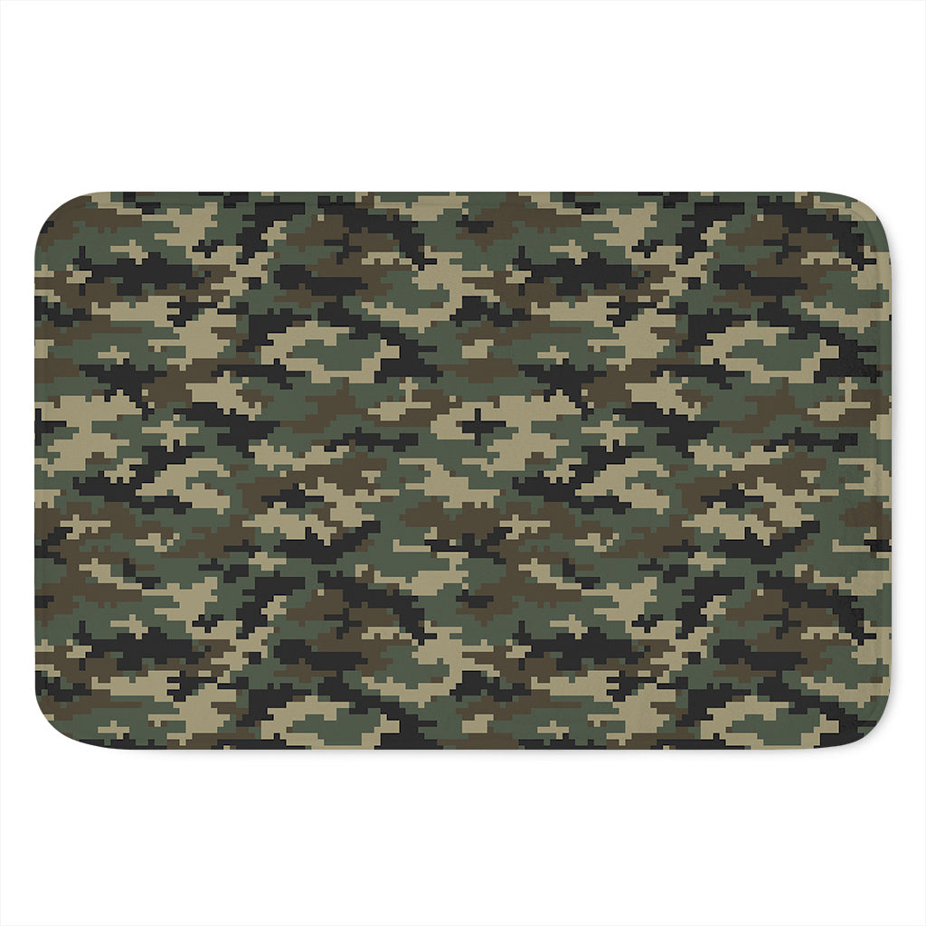 Army Green Digital Camo Pattern Print Indoor Door Mat