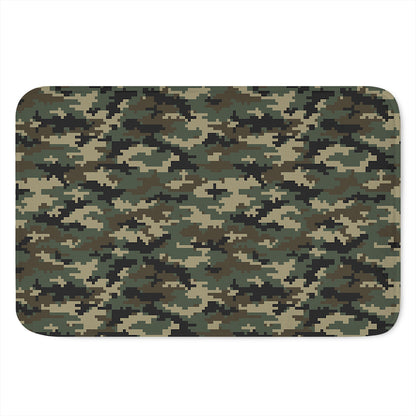 Army Green Digital Camo Pattern Print Indoor Door Mat