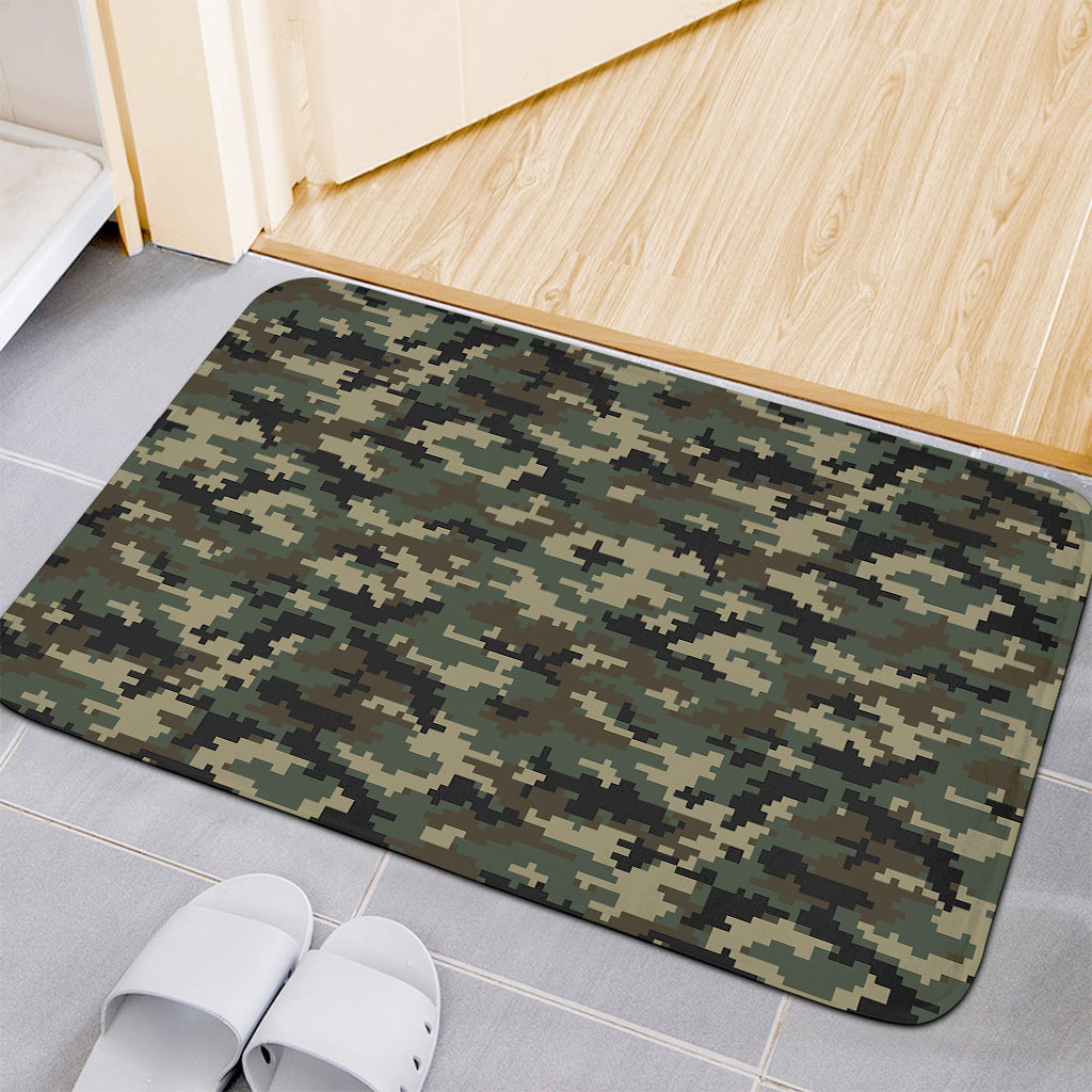 Army Green Digital Camo Pattern Print Indoor Door Mat