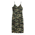 Army Green Digital Camo Pattern Print Jersey Midi Cami Dress