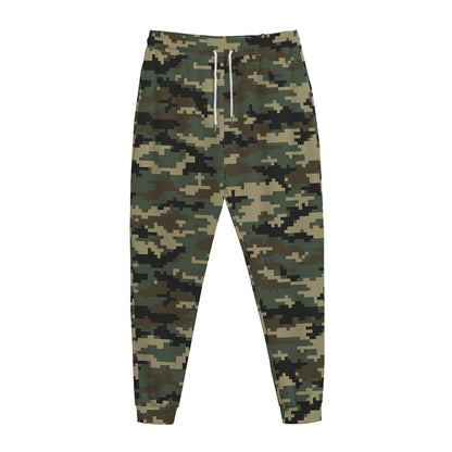 Army Green Digital Camo Pattern Print Jogger Pants