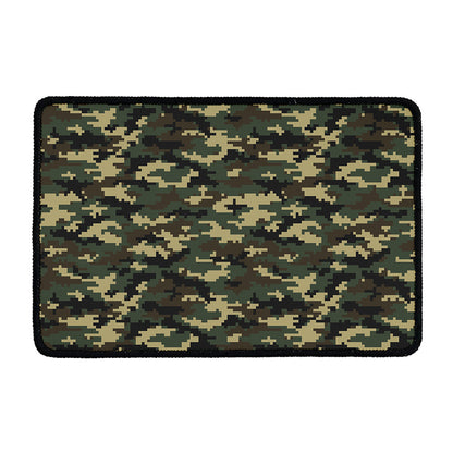 Army Green Digital Camo Pattern Print Kitchen Mat