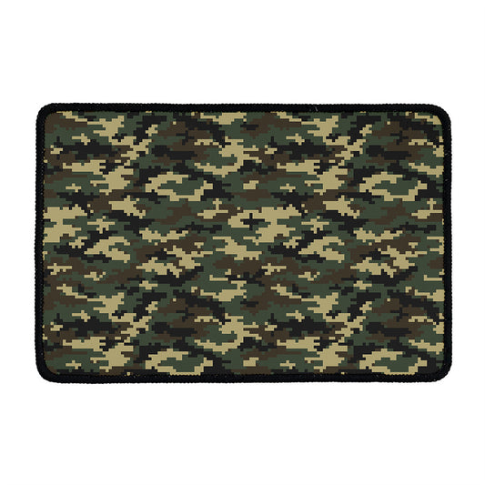 Army Green Digital Camo Pattern Print Kitchen Mat