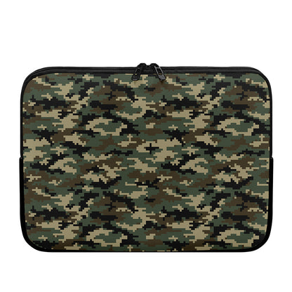 Army Green Digital Camo Pattern Print Laptop Sleeve